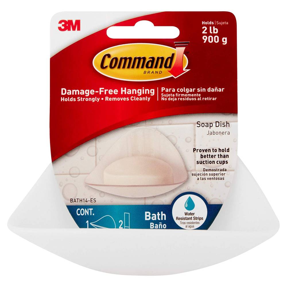 3M BATH14 Command Soap Dish Bath Adhesive Damage Free