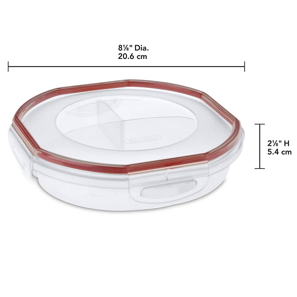 Sterilite Plastic Divided Food Storage Container 0391 4.8C Dish Clear