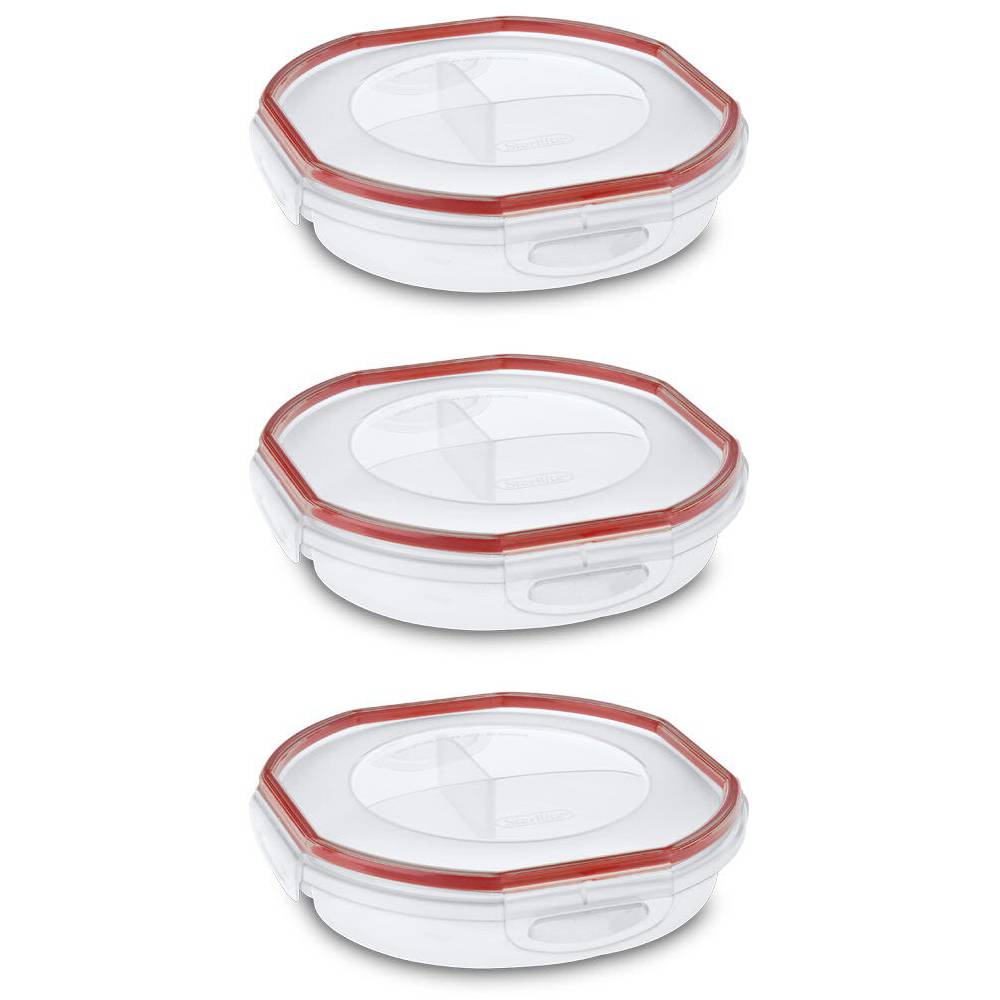 Sterilite Plastic Divided Food Storage Container 0391 4.8C Dish Clear