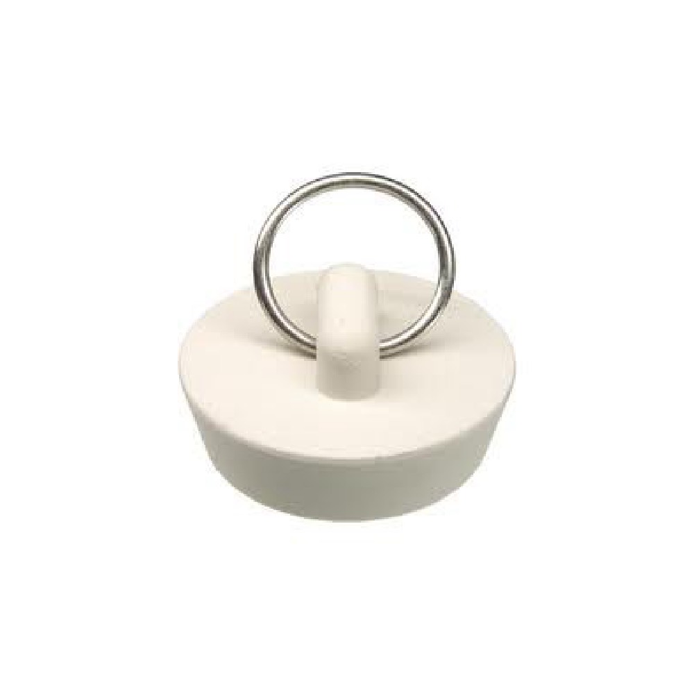Sink Tub Drain Stopper White Rubber 7/8" to 1" Diameter Aqua Plumb