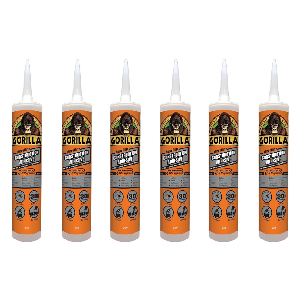 Gorilla Heavy Duty Construction Adhesive Waterproof White 9 Oz