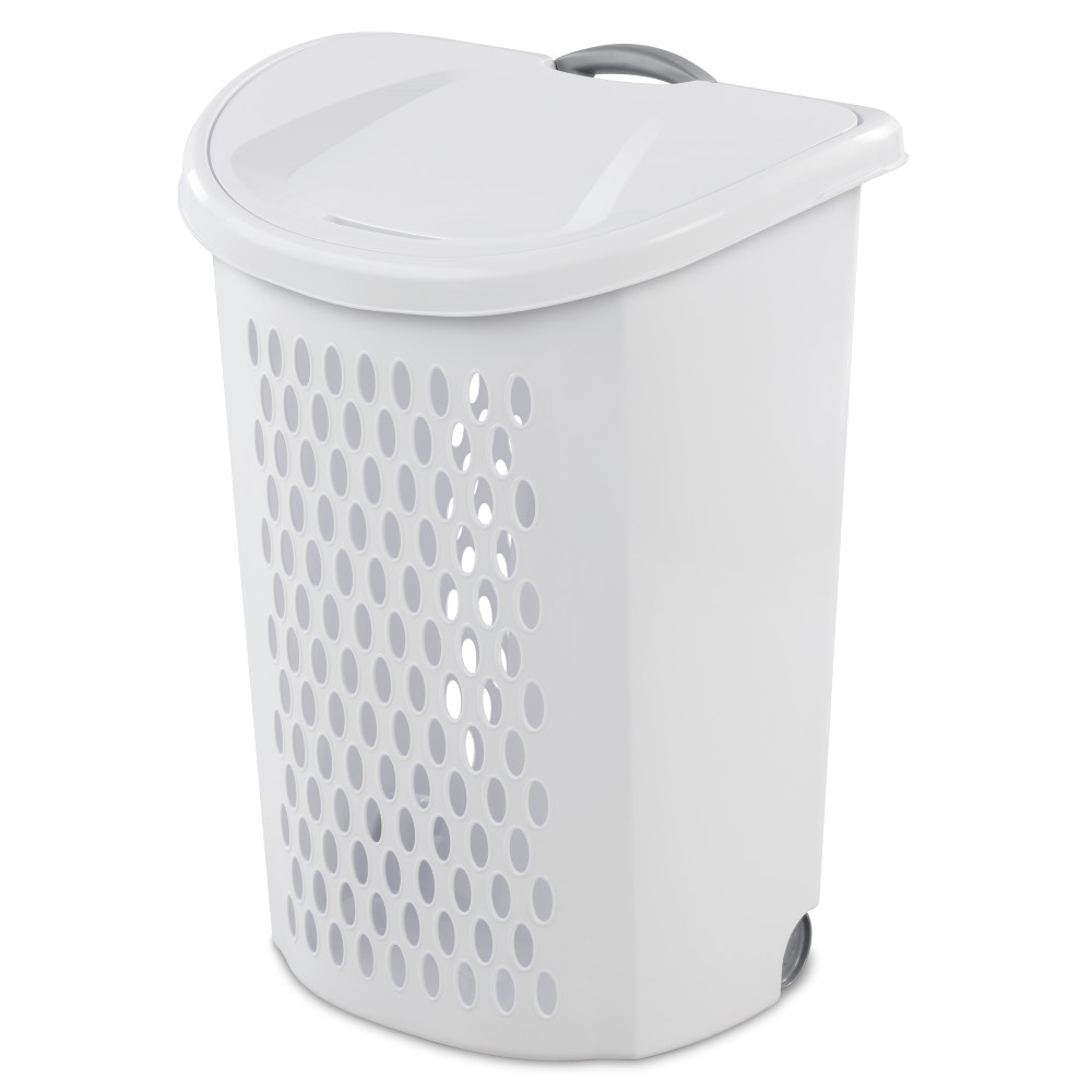 Sterilite Wheeled Hamper 1227 Ultra Plastic With Pull Up