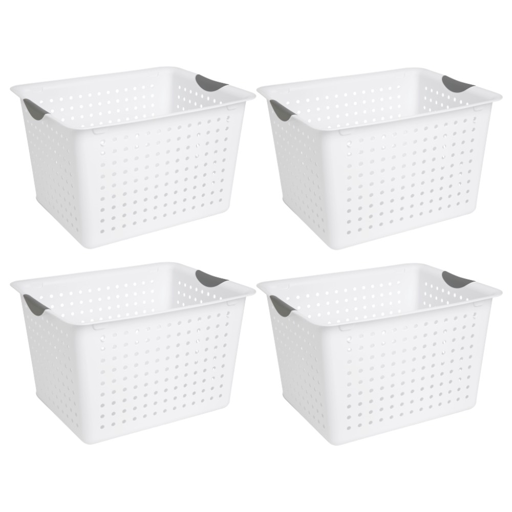 Sterilite 1628 Deep Ultra Basket Storage Bin With Handles