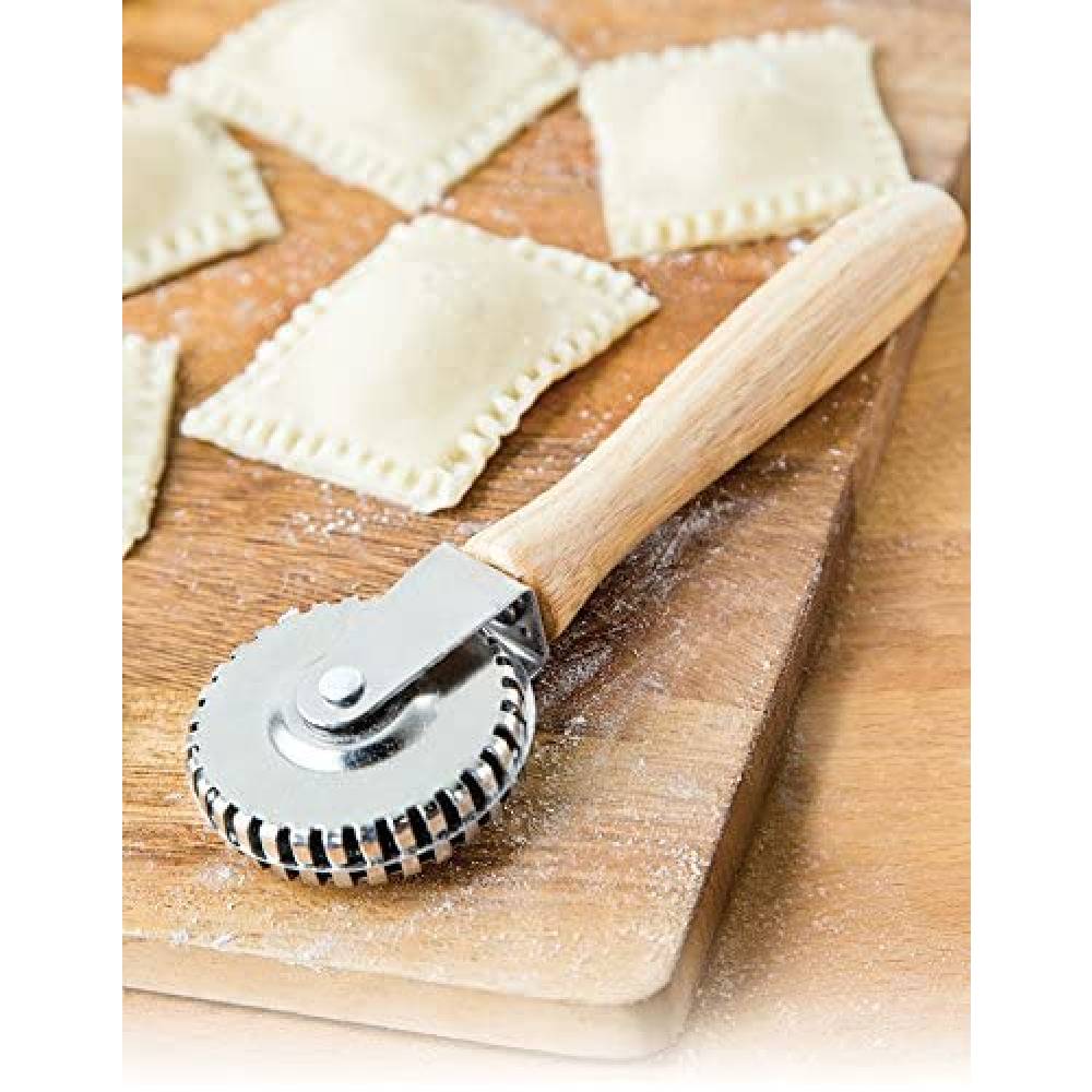 Fox Run Pastry Crimper Ravioli Pasta Edger Sealer Cutter Wheel Wood Handle 5543 30734055434 eBay
