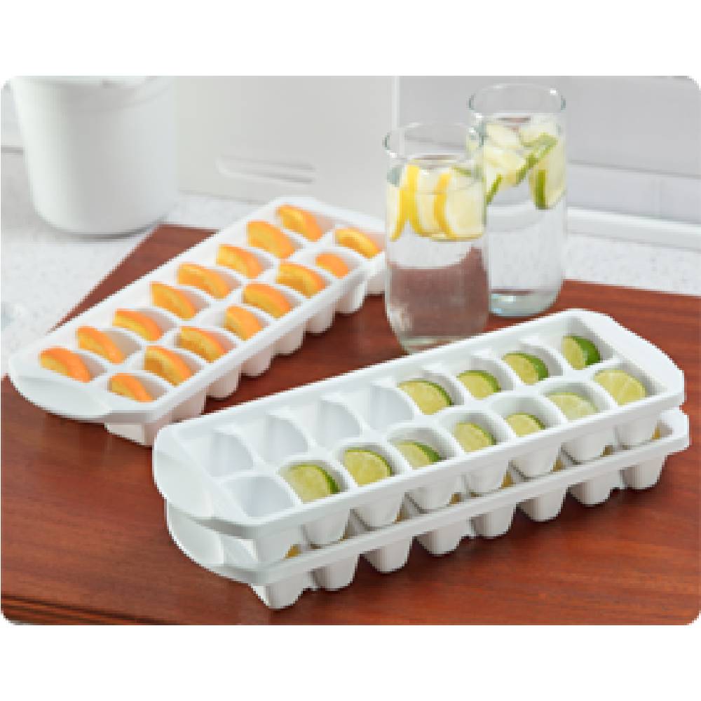 Sterilite Ice Cube Tray Plastic 7240 Stacks Fit Ice Cube Bin 16 Cube