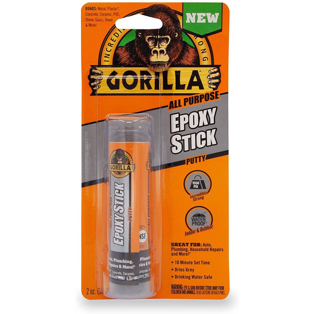 Gorilla All Purpose Epoxy Stick Putty 10 Min Set Waterproof Permanent