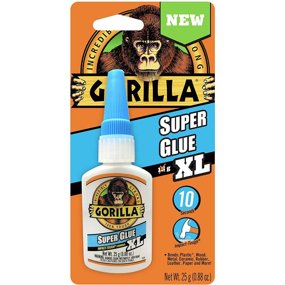 Gorilla Super Glue XL Impact Tough Fast Setting Anti Clog Cap 0.88 Oz