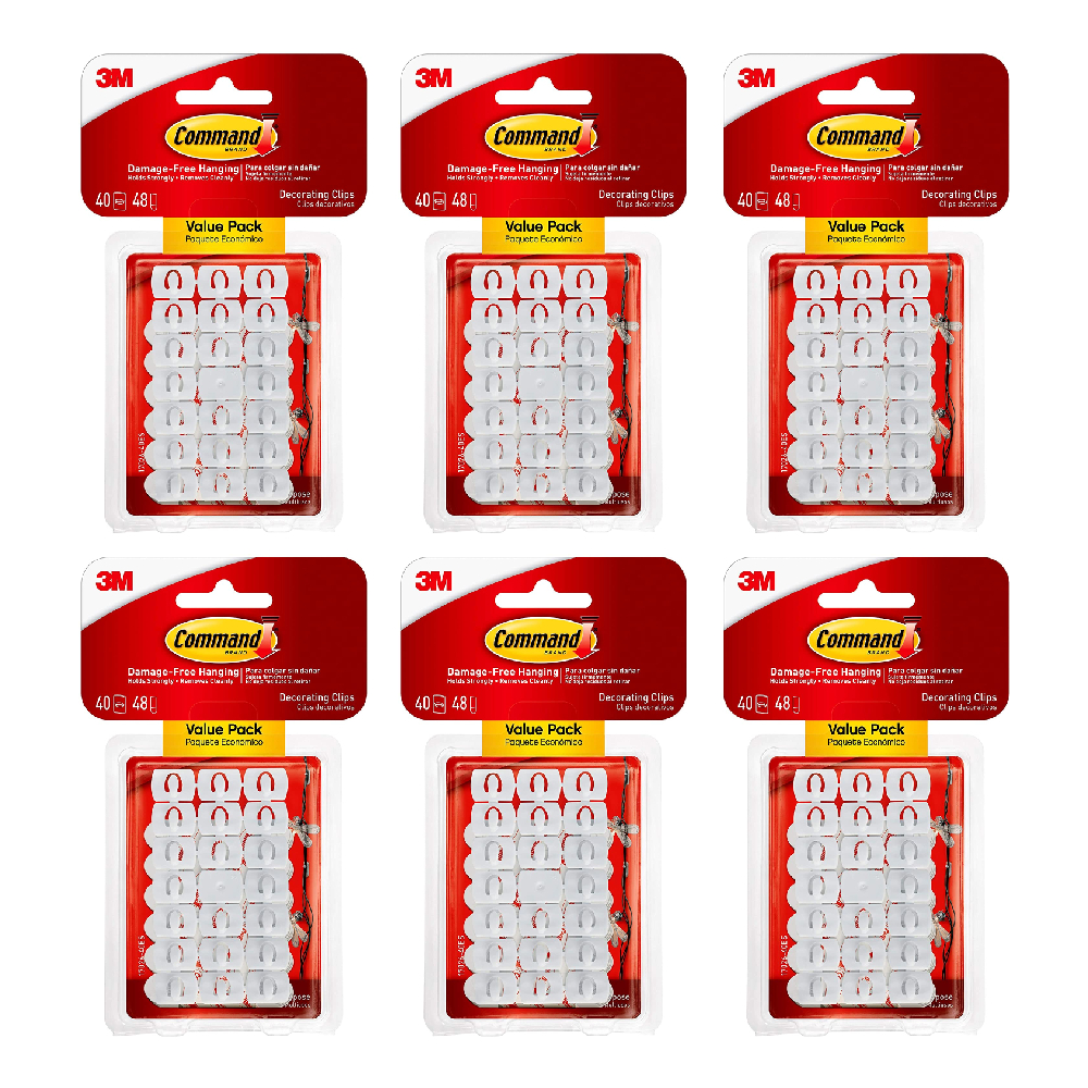 17026-40ES 1 40-Clips Decorate Damage-Free White Command Decorating Clips