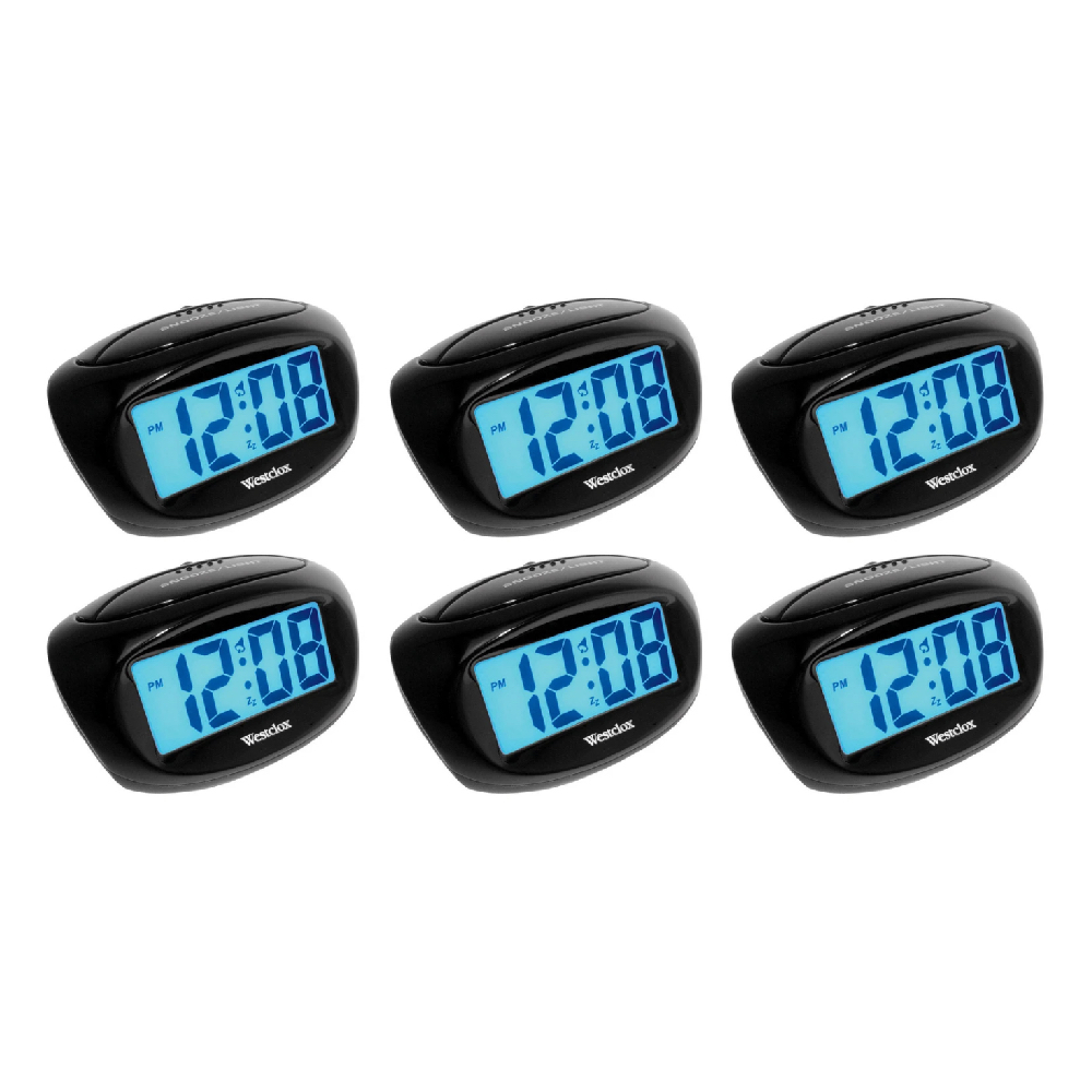 Westclox LCD Digital Alarm Clock 70043 Easy to Read Blue Backlight