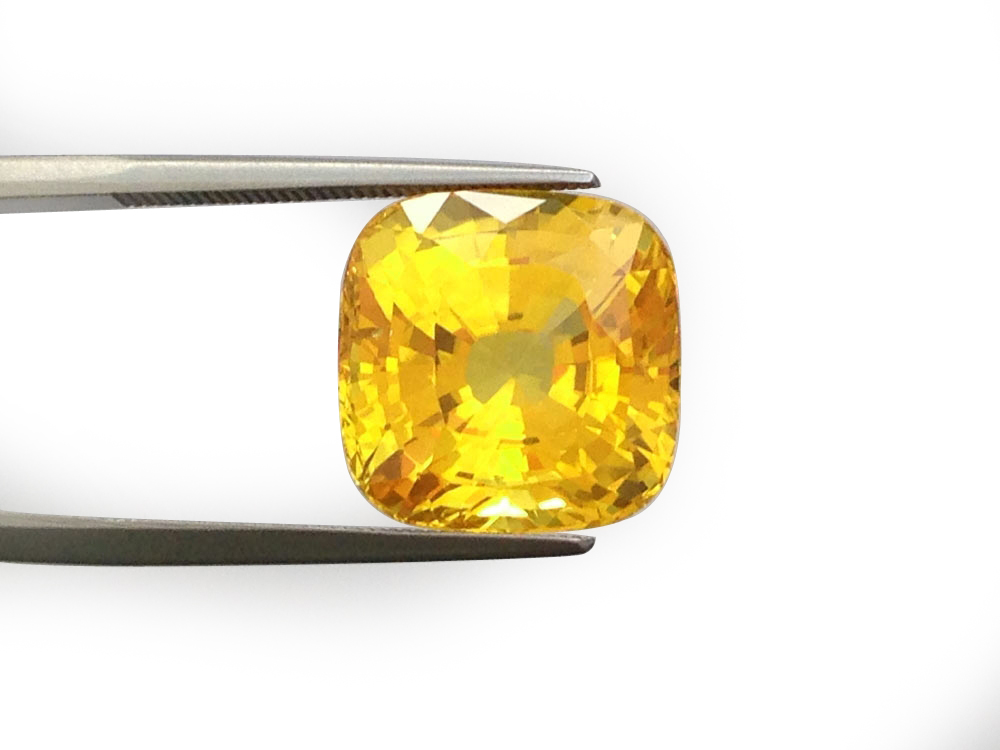 Natural Cushion shape 17.48 carat Yellow Sapphire AGL Certified